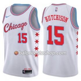 Camiseta Hombre NBA Chicago Bulls Chandler Hutchison 15 Nike City Edition Swingman